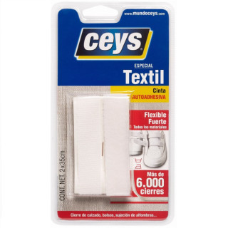 CINTA ADH.VELCRO CEYS BLANCO 20mmX35cm 501106
