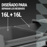 CUBO DE BASURA EXTRAIBLE 2X16 LITROS. MODELO MIDI LIGHT. ANTRACITA. CON TIRADOR. H350. CUBO DE BASURA EXTRAIBLE 2X16 LITROS. MODELO MIDI LIGHT. ANTRACITA. CON TIRADOR. H350.