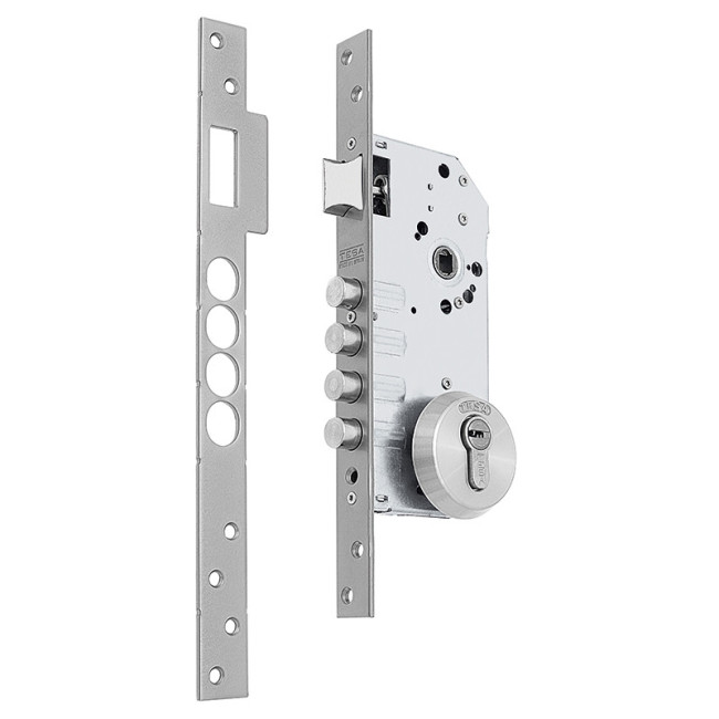 CERRADURA EMB.BULONES TESA R100B566C C/RECTO, PINTADA CROMO, ESC/ABIERTO