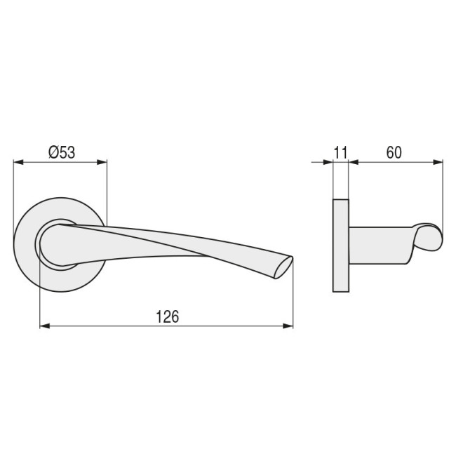MANIVELA CON ROSETA INOX304. MODELO  ZEUS. d53.