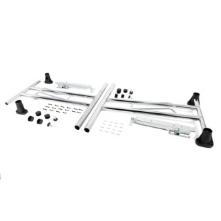 BASTIDOR PLEGABLE PARA MESA. ACERO Y PLÁSTICO. CROMO. ALTURA 710MM. SISTEMA DE BLOQUEO