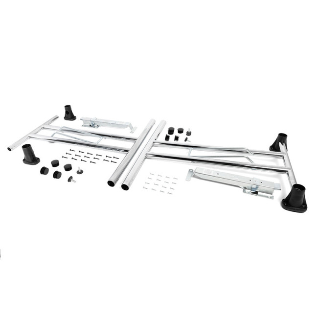 BASTIDOR PLEGABLE PARA MESA. ACERO Y PLÁSTICO. CROMO. ALTURA 710MM. SISTEMA DE BLOQUEO