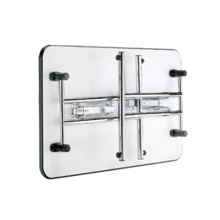 BASTIDOR PLEGABLE PARA MESA. ACERO Y PLÁSTICO. CROMO. ALTURA 710MM. SISTEMA DE BLOQUEO 2