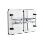 BASTIDOR PLEGABLE PARA MESA. ACERO Y PLÁSTICO. CROMO. ALTURA 710MM. SISTEMA DE BLOQUEO