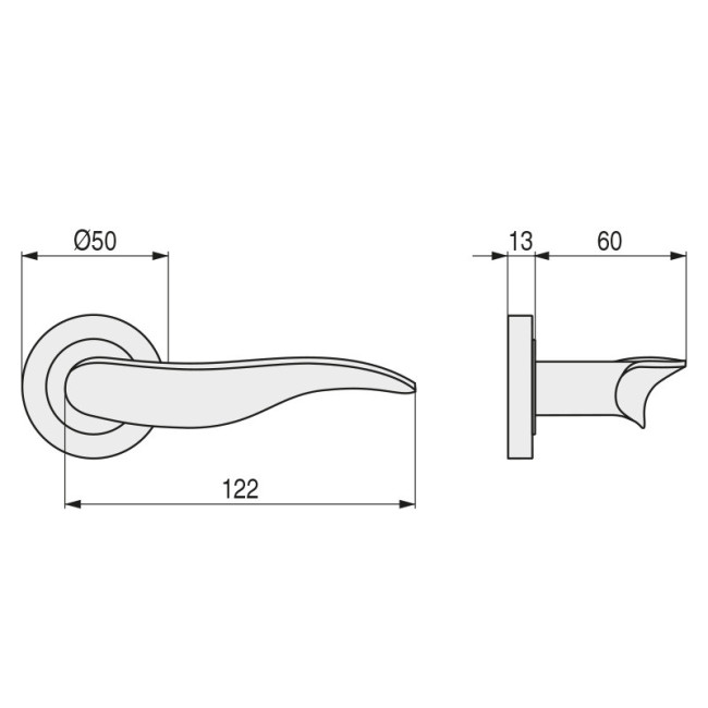 ROSETA ALUMINIO ZEUS Ø50 NIQUEL SATINADO