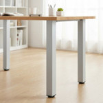 JUEGO DE 4 PATAS DE ACERO REGULABLES PARA MESA FIJA. ALTURA 71 CM. PLACA 60X60. COLOR GRIS. MODELO RIGO