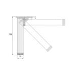 PATA MESA PLEGABLE Ø50 H710 GRIS R9006 MESA FIJA