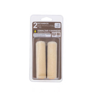 2 REC.MINI RODILLO VELOUR 6cm ES-BR.DIS. ESMALTAR Y BARNIZAR ALUMINIO DISOLVENTE