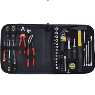 ESTUCHE UNIVERSAL. 56 PIEZAS. ACERO. CON CREMALLERA. PARA MANTENIMIENTO Y MONTAJE