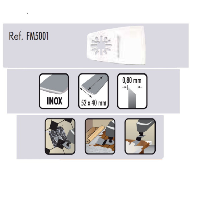 RASCADOR SIERRA OSCILANTE INOX 52 X 40 MM