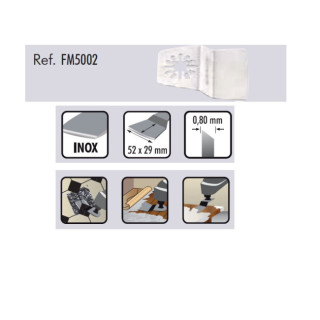 RASCADOR S/OSCILANTE INOXIDABLE 52x29mm FM5002 CURVO
