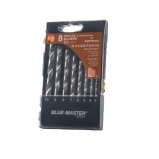 ESTUCHE BROCAS MADERA PROF.8P 3-10mm 3-4-5-6-7-8-9-10mm