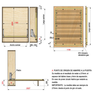 SOMIER VERTICAL 105X190 CON PATAS  (PLACAS,ELEVADORES Y MUEBLE NO INCLUIDOS) 2