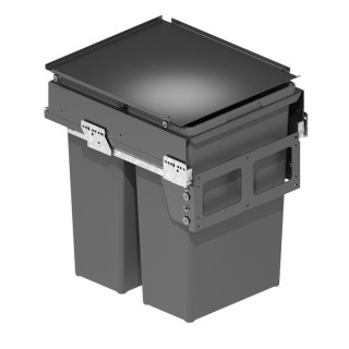 CUBO BASURA ECOLÓGICO MEILA M600 2X35L. 2X8L  GUIA GRASS EXTRACCIÓN TOTAL CIERRE AMORT., C/TAPA.