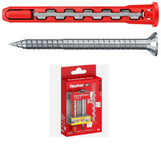 TACO HYBRIDPOWER. NYLON. ACERO ZINCADO. PARA MACIZO Y HUECO. PACK DE 4 - FISCHER