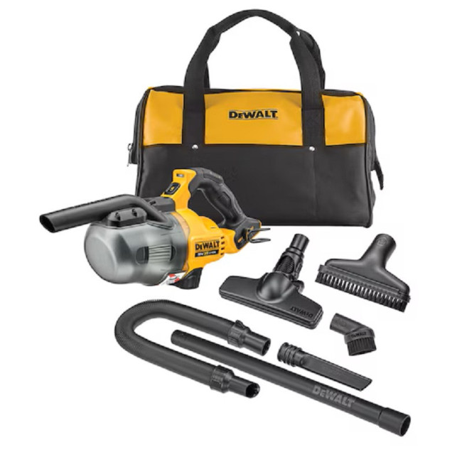 ASPIRADOR DE SÓLIDOS XR 18V. PLÁSTICO TÉCNICO. PARA TALLER. AMARILLO Y NEGRO. SIN BATERÍAS NI CARGADOR. 18V - DEWALT