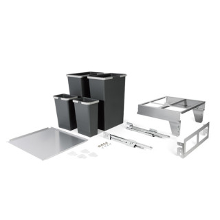 CUBO BASURA ECOLÓGICO MEILA M600 2X35L. 2X8L  GUIA GRASS EXTRACCIÓN TOTAL CIERRE AMORT., C/TAPA.