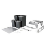 CUBO BASURA ECOLÓGICO MEILA M600 2X35L. 2X8L  GUIA GRASS EXTRACCIÓN TOTAL CIERRE AMORT., C/TAPA.