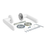 JUEGO DE MANIVELAS CON ROSETA ALUMINIO. MODELO SHAPE 1320 Ø50