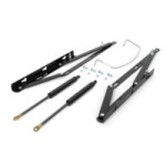 JUEGO DE BISAGRA CANAPE CON RESORTE DE GAS Y SISTEMA DE ENGANCHE CON BULONES ROSCA M8