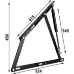 JUEGO DE BISAGRA CANAPE CON RESORTE DE GAS Y SISTEMA DE ENGANCHE CON BULONES ROSCA M8