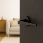 ROSETA ZAMAK MODELO LAIA 1219 Ø52 NEGRO MATE, CROMO SATINADO