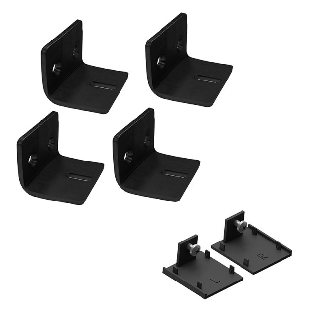 JUEGO DE ESCUADRAS SOPORTE PARED MOVE 2M -  ACERO INOX NEGRO