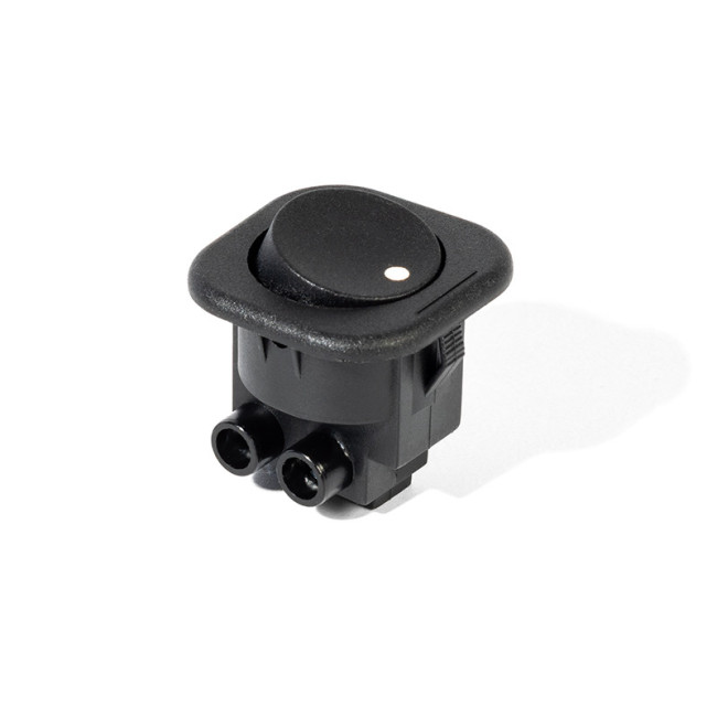 INTERRUPTOR UNIPOLAR DYAL NEGRO P/EMBUT  ON/OFF. FIJACION TORNILLO.