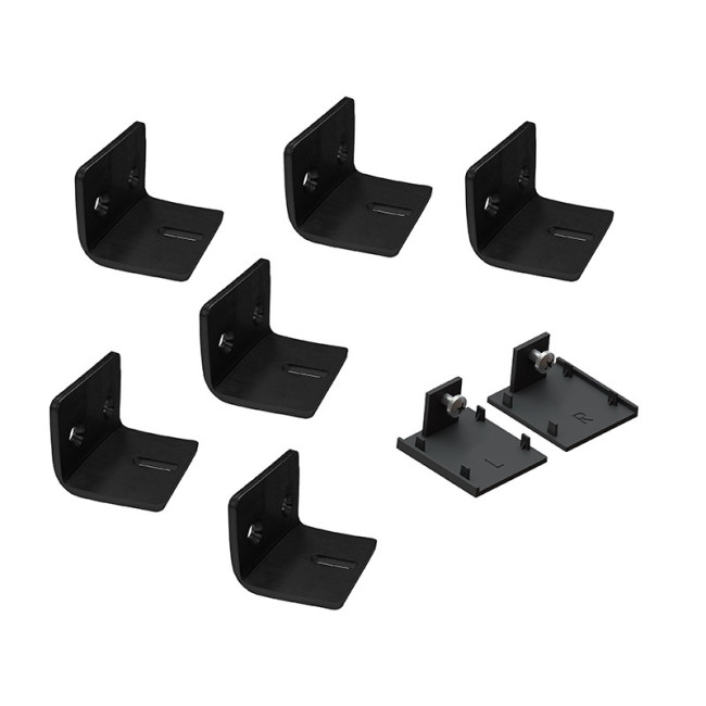 JUEGO DE ESCUADRAS SOPORTE PARED MOVE 3M -  ACERO INOX NEGRO