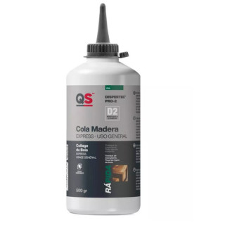 COLA BLANCA RÁPIDA PRO 2. BASE PVA. SECADO RÁPIDO. TRANSPARENTE. PARA MADERA. 500 G - DISPERTEC