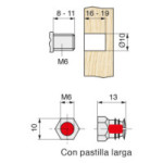 TUERCA EXPANSIBLE LATON M6-13 C/BOLA  PARA TALADRO DIAMETRO 10mm.