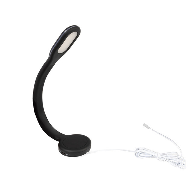 LAMPARA FLEXO SAKE TOUCH 2USB-A/C NEGRO 24V 4000K