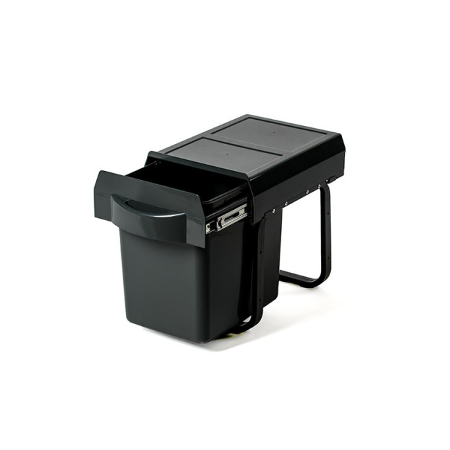 CUBO DE BASURA EXTRAÍBLE VIRTUS. CAPACIDAD 16L. EXTRACCIÓN MANUAL. TAPA ANTIOLORES. PLÁSTICO NEGRO. ANCHO MÍNIMO 300MM