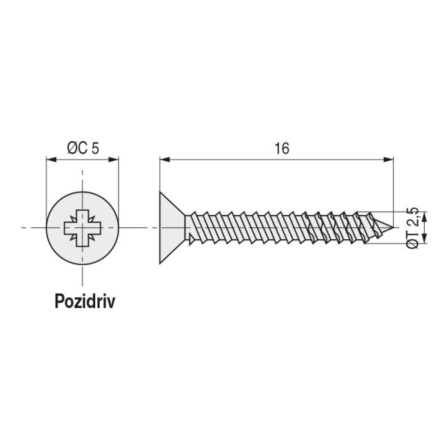 TORNILLO ROSCA MADERA CABEZA PLANA POZIDRIV SPAX WIROX A3J