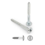 TORNILLO TIRADOR PARA ROSCA MADERA. ACERO. CABEZA ANCHA KOMBY. ZINCADO