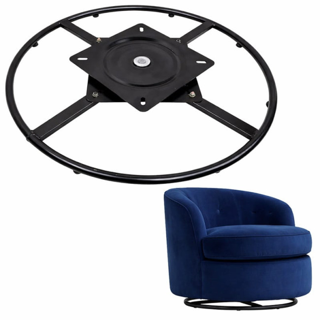 BASE GIRATORIA 360º PARA SILLÓN. DIAMETRO 600 MM. CON PLATO GIARATORIO. COLOR NEGRO. CARGA MAXIMA 150 KGs.