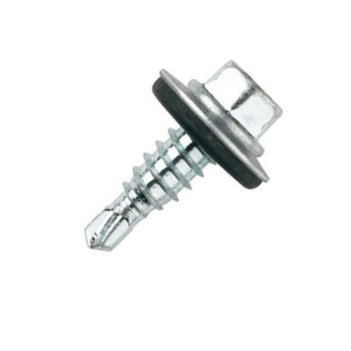 TORNILLO AUTOTALADRANTE DIN 7504 K. ACERO. ZINCADO BRILLANTE. CABEZA HEXAGONAL. PUNTA BROCA. ROSCA GRUESA