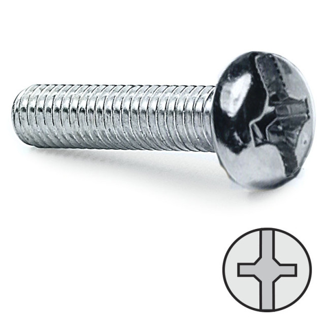 TORNILLO ROSCA METAL PARA COLGADOR. ACERO. ZINCADO. MÉTRICA COMPLETA. PHILLIPS