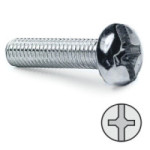 TORNILLO ROSCA METAL PARA COLGADOR. ACERO. ZINCADO. MÉTRICA COMPLETA. PHILLIPS