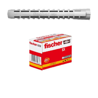 TACO DE EXPANSIÓN SX 8-65. NYLON. FIJACIÓN POR EXPANSIÓN. DIÁMETRO DE TORNILLO 6-8MM. CAJA 50 UNIDADES - FISCHER