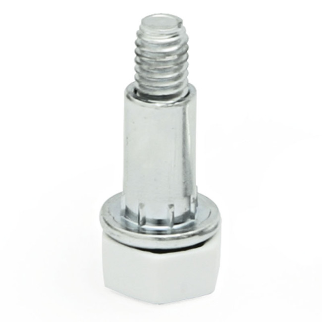 PIE NIVELADOR REGULABLE TRIPLO M6X24 BLANCO  TUERCA + TORNILLO M6-24 + TAPON BLANCO