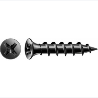 TORNILLO AUTORROSCANTE. ACERO. NEGRO. LONGITUD 38MM. CABEZA AVELLANADA. DIN 7505 A - ABC SPAX-S