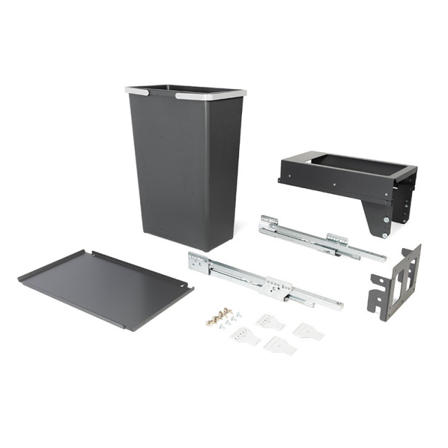 CUBO BASURA EXTRAÍBLE ECOLÓGICO MEILA M300 1X35L. ANT GUIA GRASS EXTRACCIÓN TOTAL CIERRE AMORT., C/TAPA.