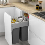 CUBO BASURA EXTRAÍBLE ECOLÓGICO MEILA M300 1X35L. ANT GUIA GRASS EXTRACCIÓN TOTAL CIERRE AMORT., C/TAPA.