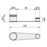 TOPE PUERTA DOBLE C/RETENEDOR INOX201  LARGO TOTAL 105mm. ENTRE EJES 85mm.