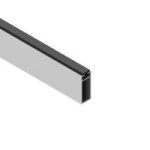 TUBO RECTANGULAR DE ALUMINIO. PLATA MATE. . 30 × 12 MM. SUJETA PERCHAS. LONGITUD 3 M
