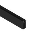 TUBO RECTANGULAR DE ALUMINIO. PLATA MATE. . 30 × 12 MM. SUJETA PERCHAS. LONGITUD 3 M