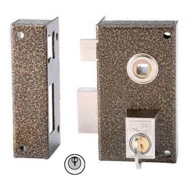 CERRADURA SOBREPONER CVL 156/BR 70 IZQUIERDA PINTADA. BOMBILLO REDONDO. ENT-45mm