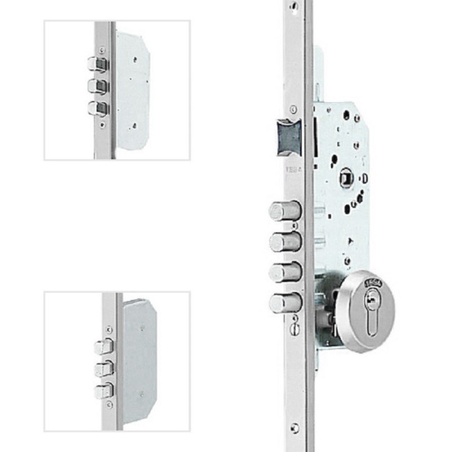CERRADURA SEGURIDAD TESA 3 PUNTOS T2B364566LC ENTRADA 60,CERR-45MM,PINTADO CROMO,BOMB.30-30N