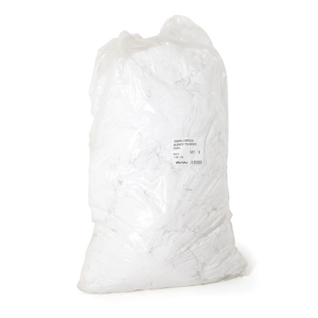 ALGODÓN DE LIMPIEZA. BLANCO. ALGODÓN Y TEJIDO MIXTO RECICLADO. SACO DE 5 KG